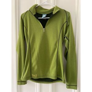 1st Layer lime green 1/4 zip athletic top L